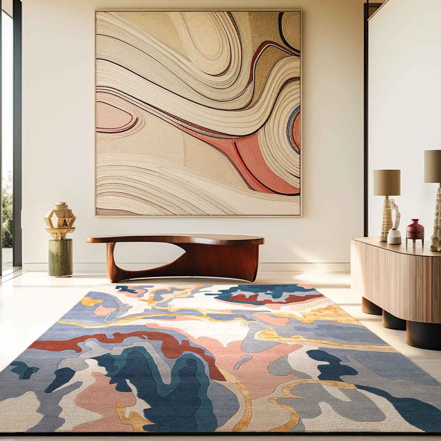 Fluxo Hand Tufted Woollen And Viscose Rug