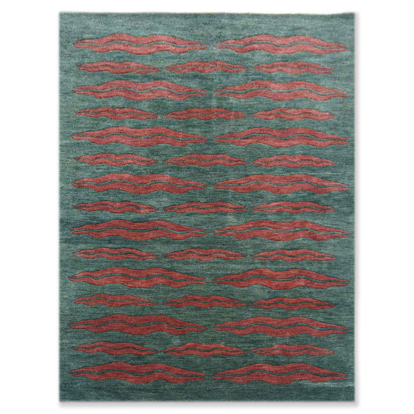 Tessellate-Green Hand Tufted Woolen Rug By Eeshaan Kashyap