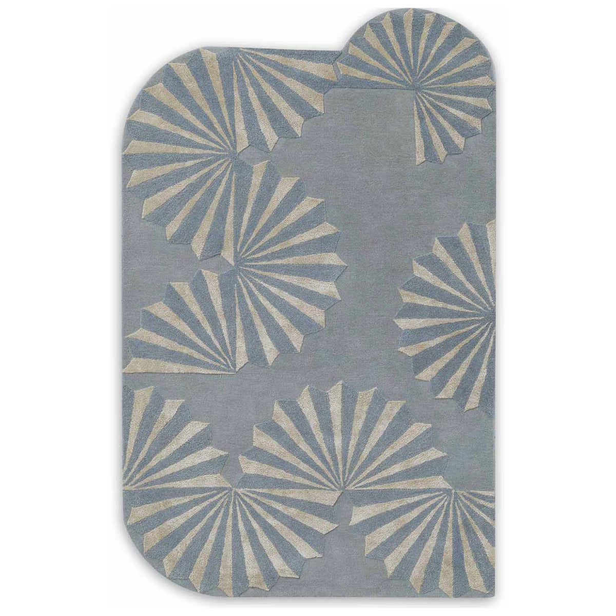 Radiating Fan Hand Tufted Wool And Viscose Rug