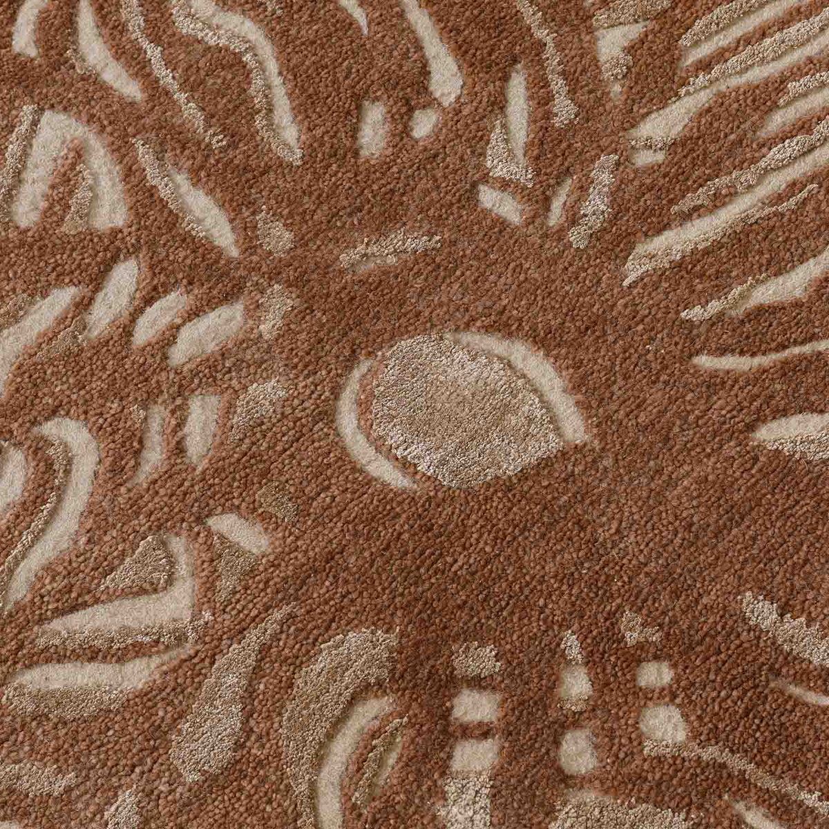 Floral Contour Hand Tufted Wool And Viscose Rug