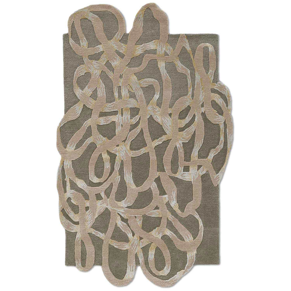 Loop Trace Hand Tufted Wool And Viscose Rug