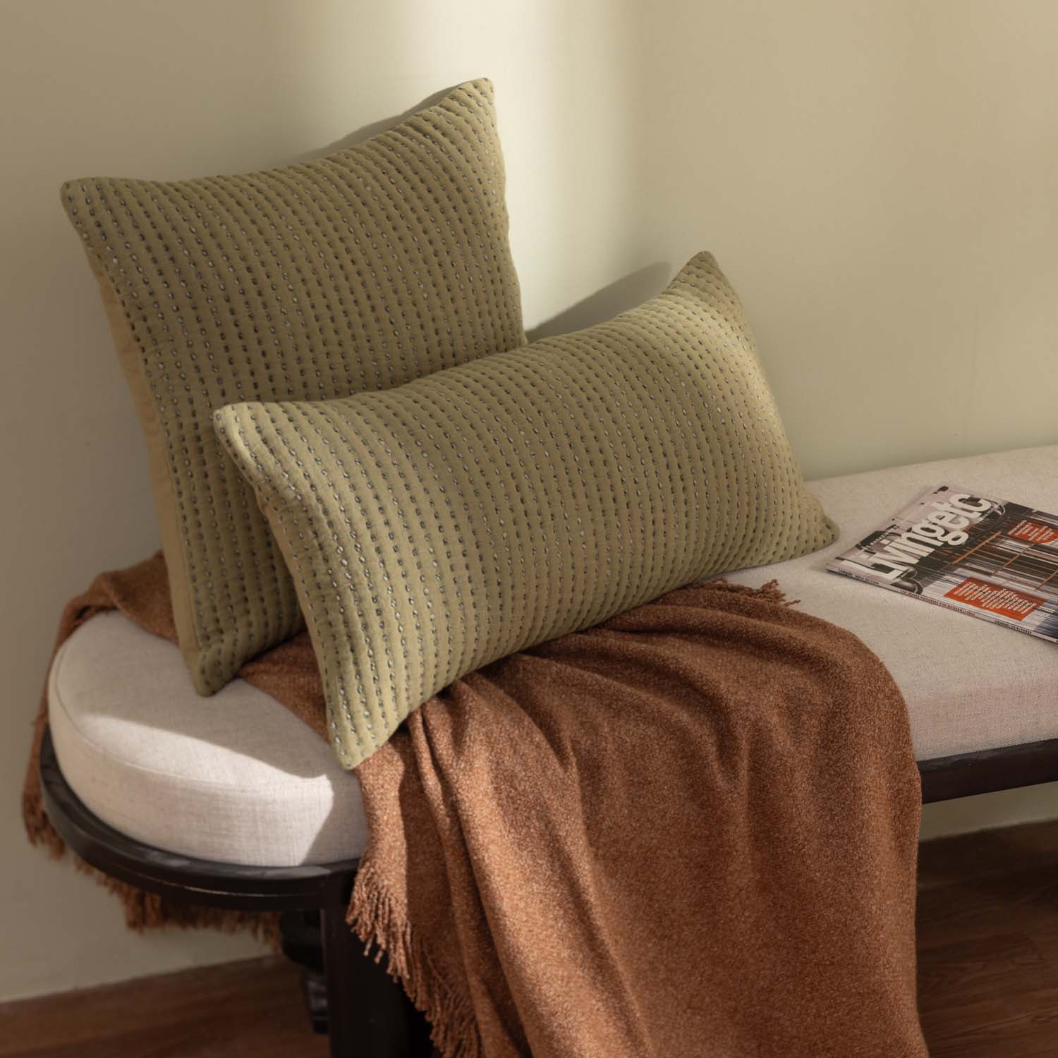 Cotton Jacquard Dusk Lumbar Cushion Cover