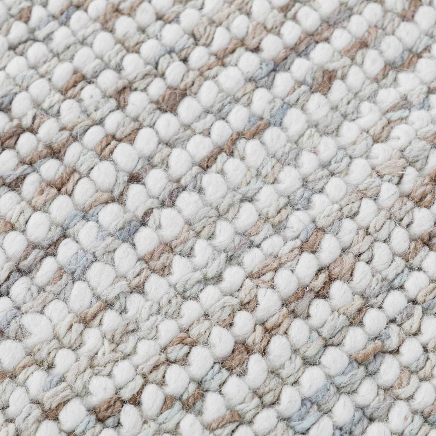 Self Textured Flat Weave Wool And Jute Dhurrie