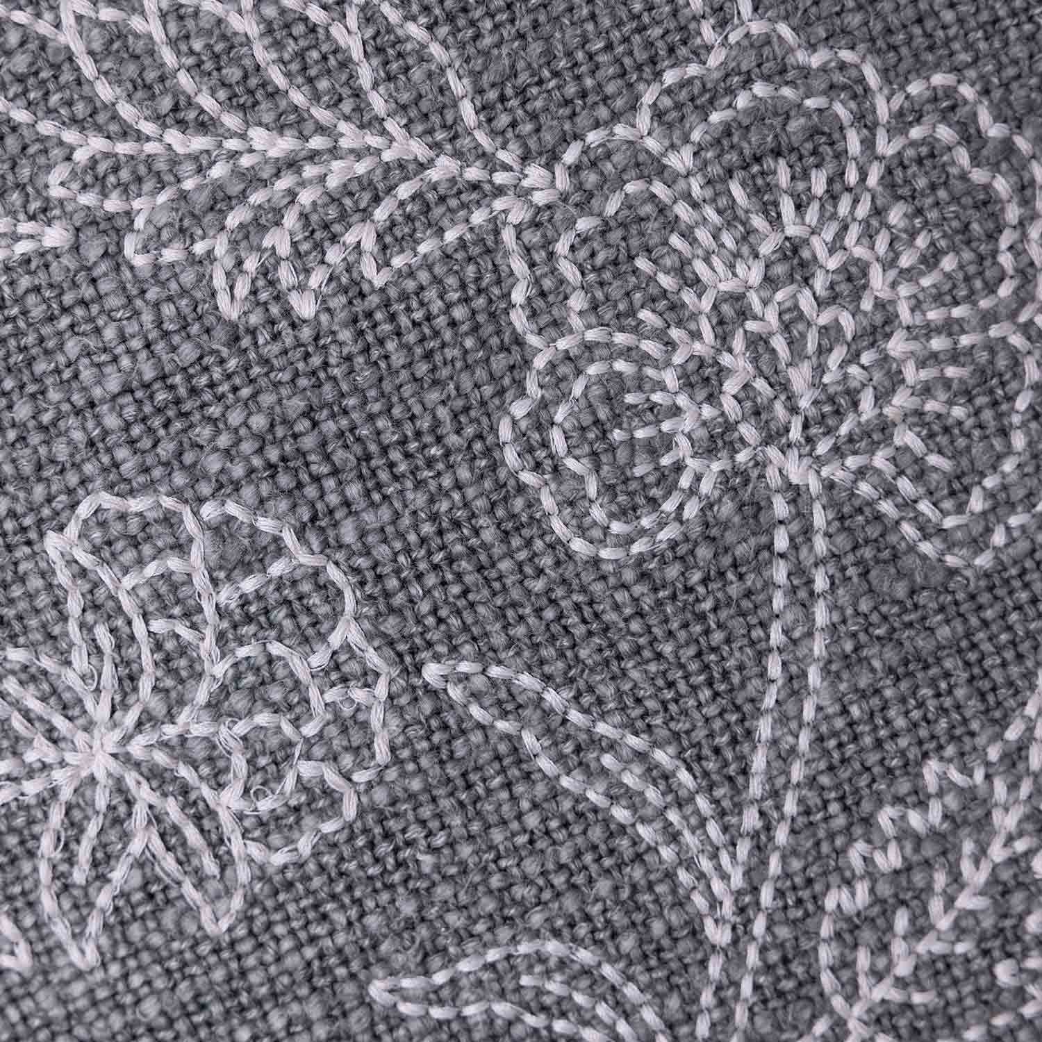 Creel Cotton Handloom Slun Embroidered Cushion Cover
