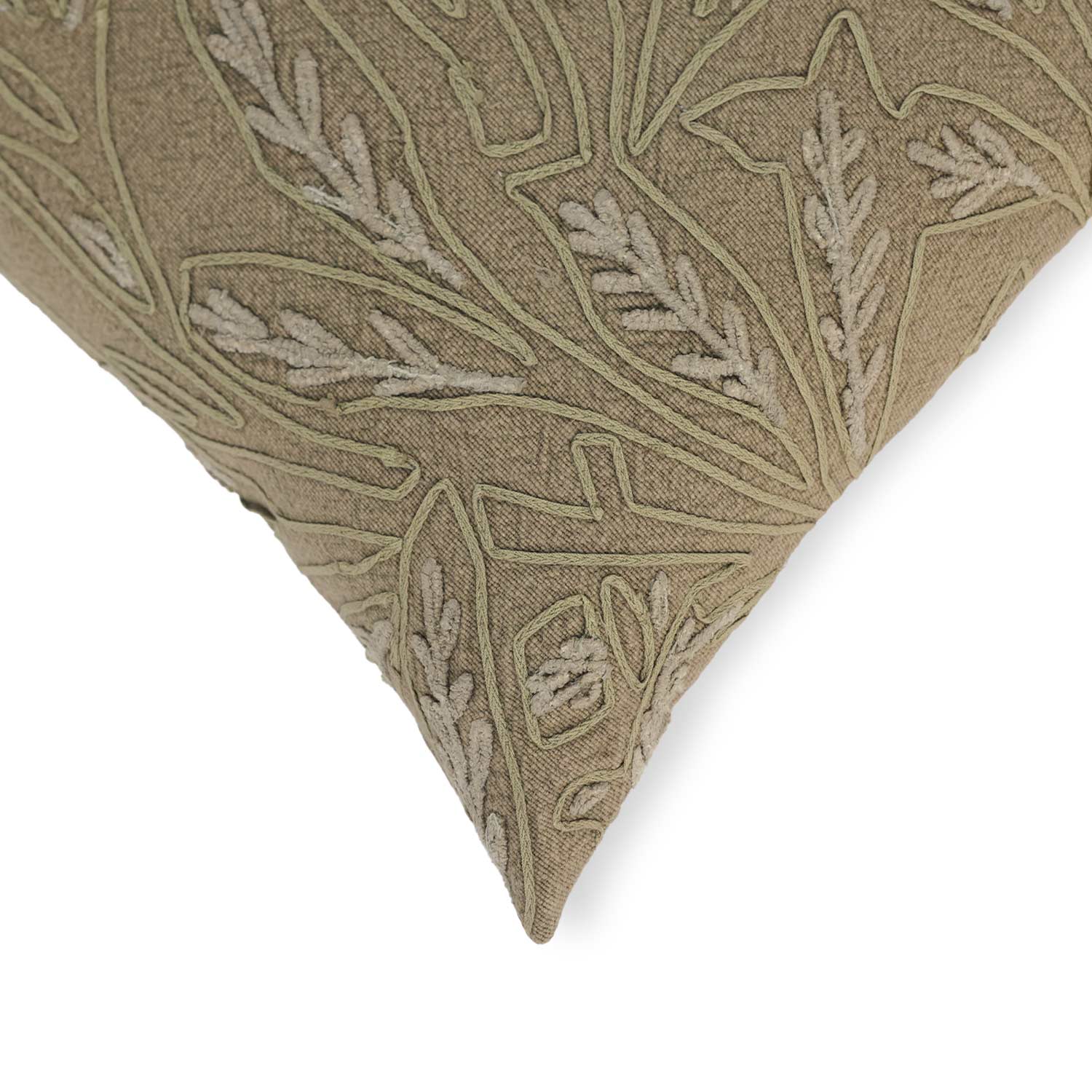 Cotton Hand Embroidered Fawn Cushion Cover