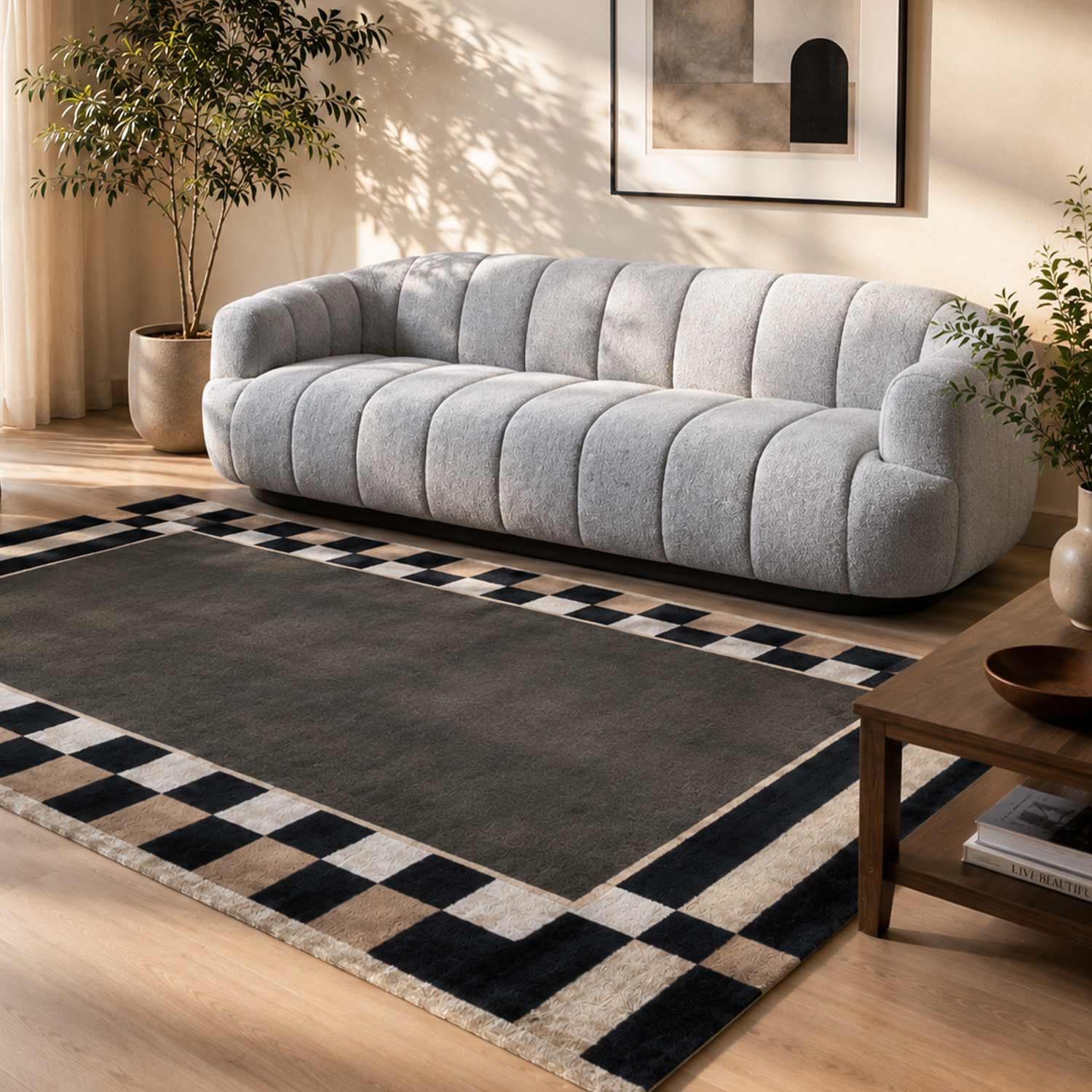Parpath Hand Tufted Woollen And Viscose Rug