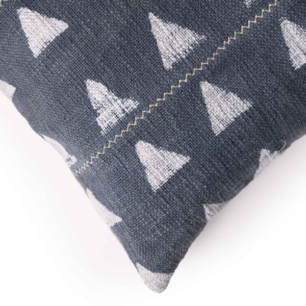Neela block printed cotton slub cushion cover by Obeetee - detail view