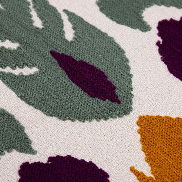 Sunflower embroidered cushion cover by Obeetee - texture detail