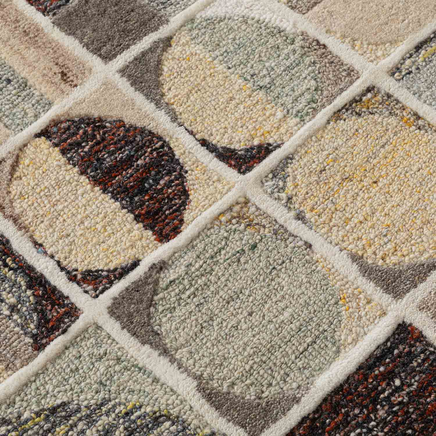 Sciotolli- Gold Hand Tufted Woollen Rug By Mariella Ienna