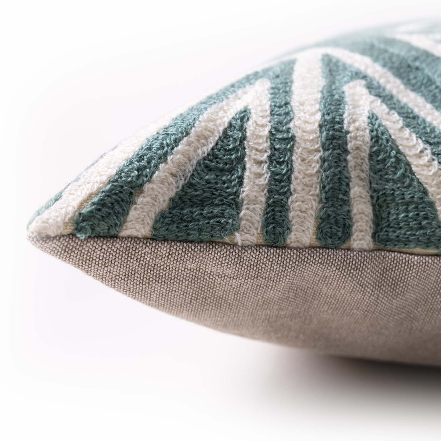 Bororo Chambray Lumbar Cushion Cover with Aari Embroidery