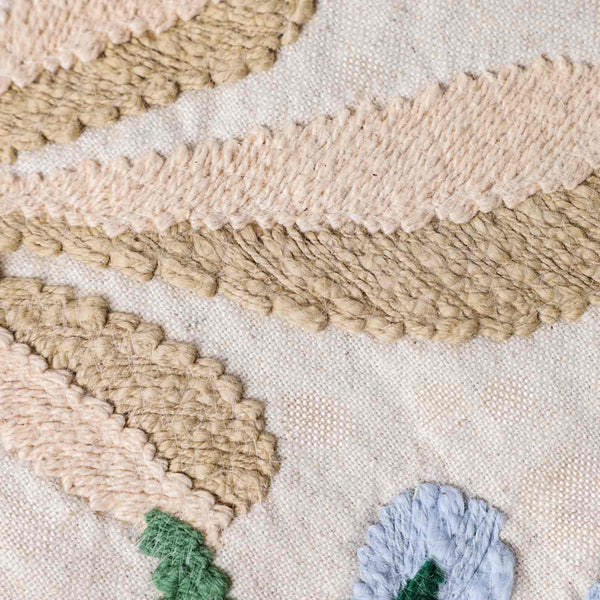 Bloom embroidered cotton flex cushion cover by Obeetee - angle view