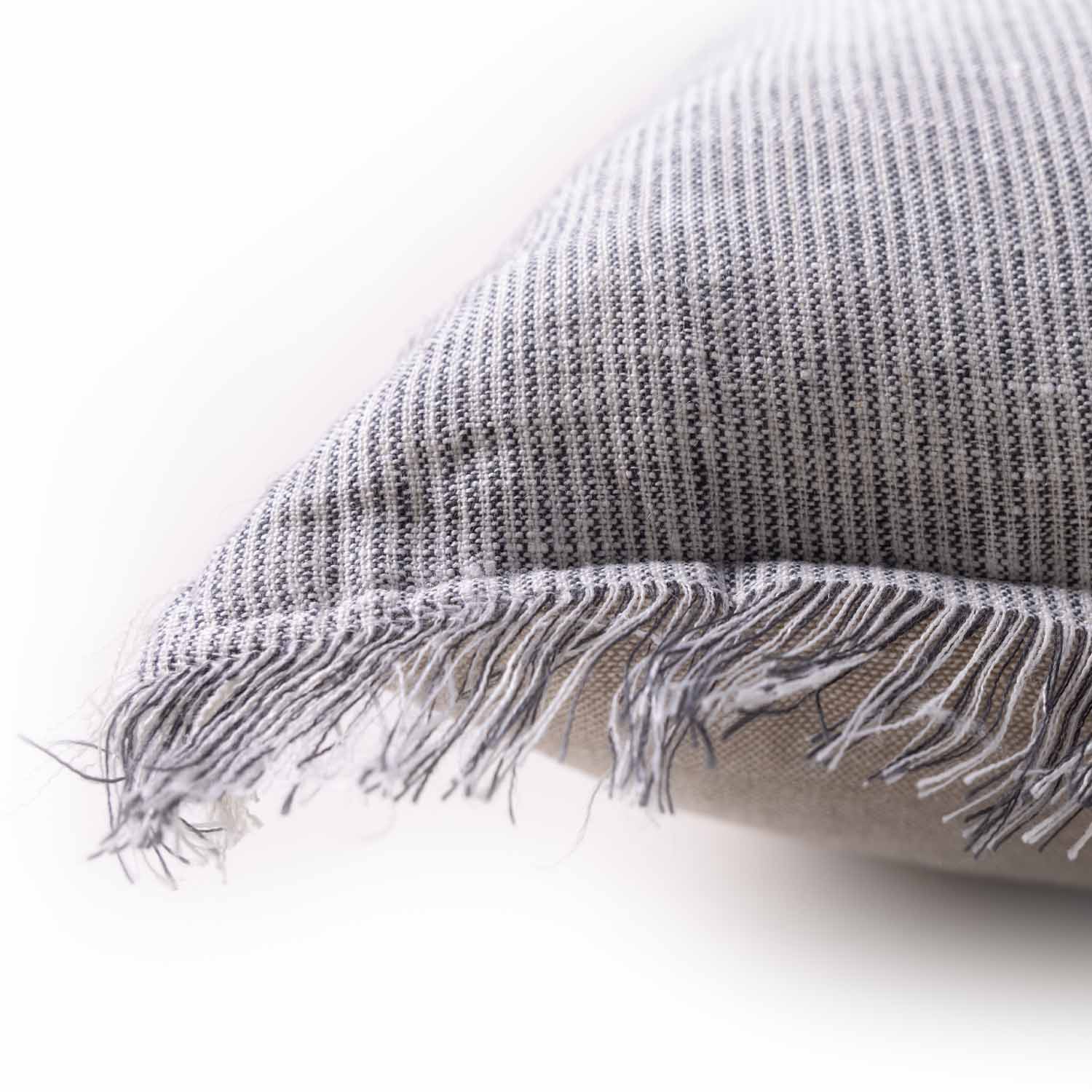 Ash Linen Chambray Lumbar Cushion Cover