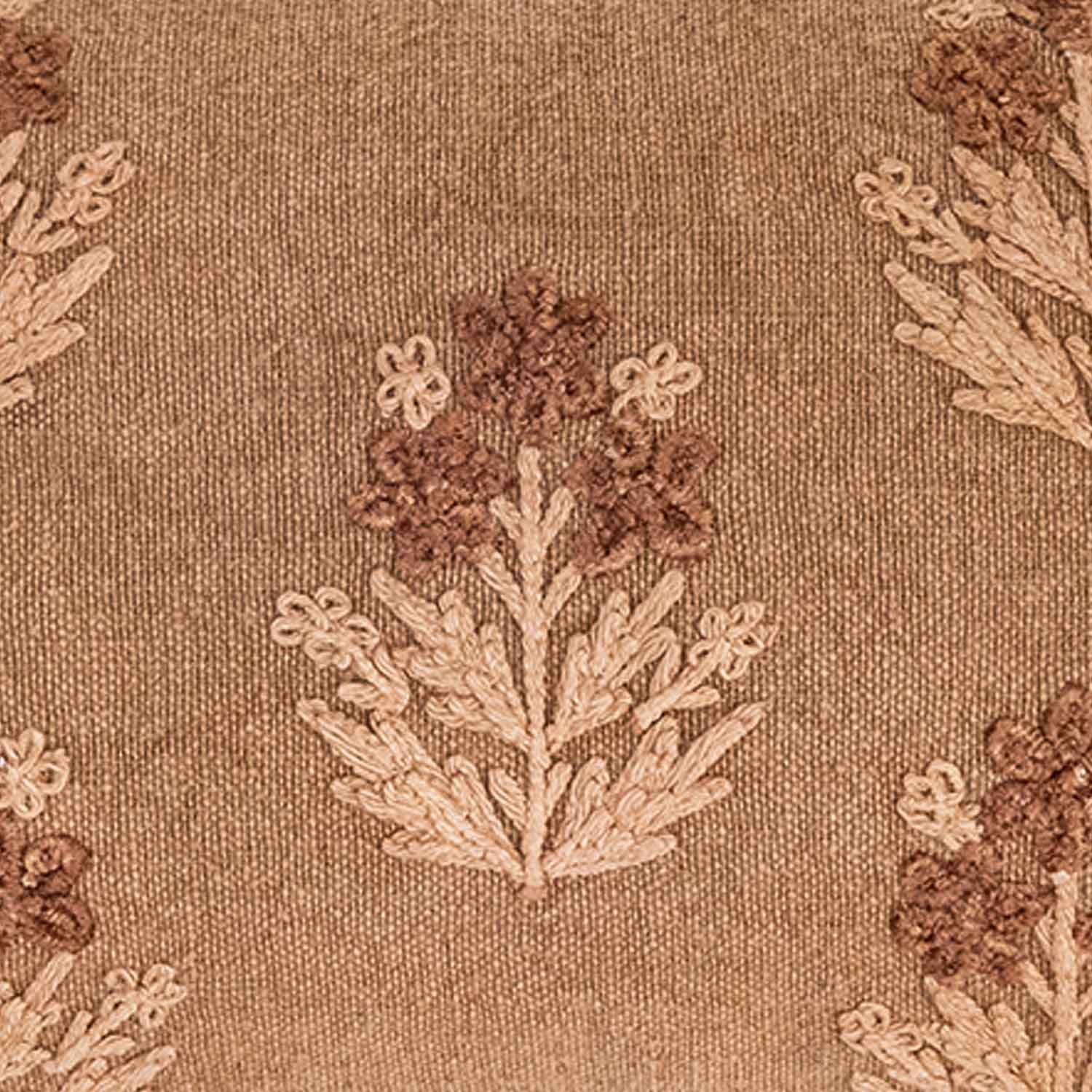 Embroidered Cotton Jacquard Vaze Lumbar Cushion Cover