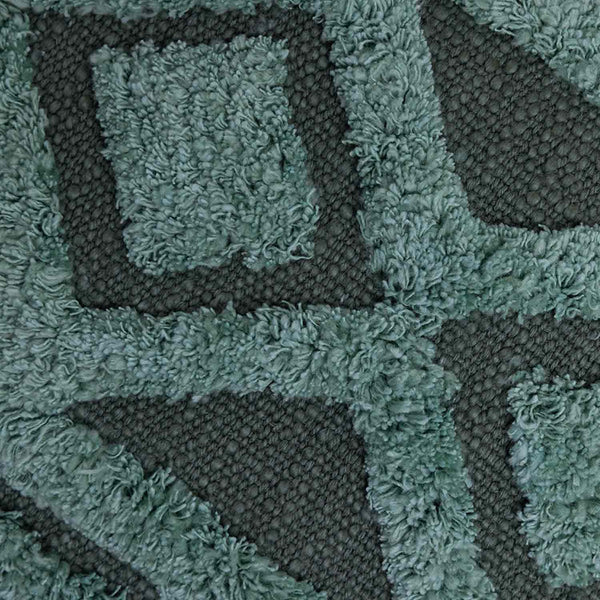 Crest cotton slub tufted embroidered cushion cover by Obeetee - texture detail