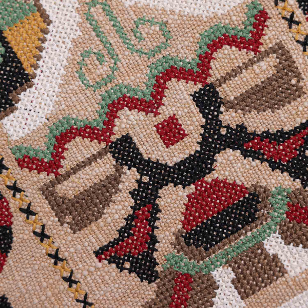 Ziba embroidered multicolored cushion cover by Obeetee - angle view