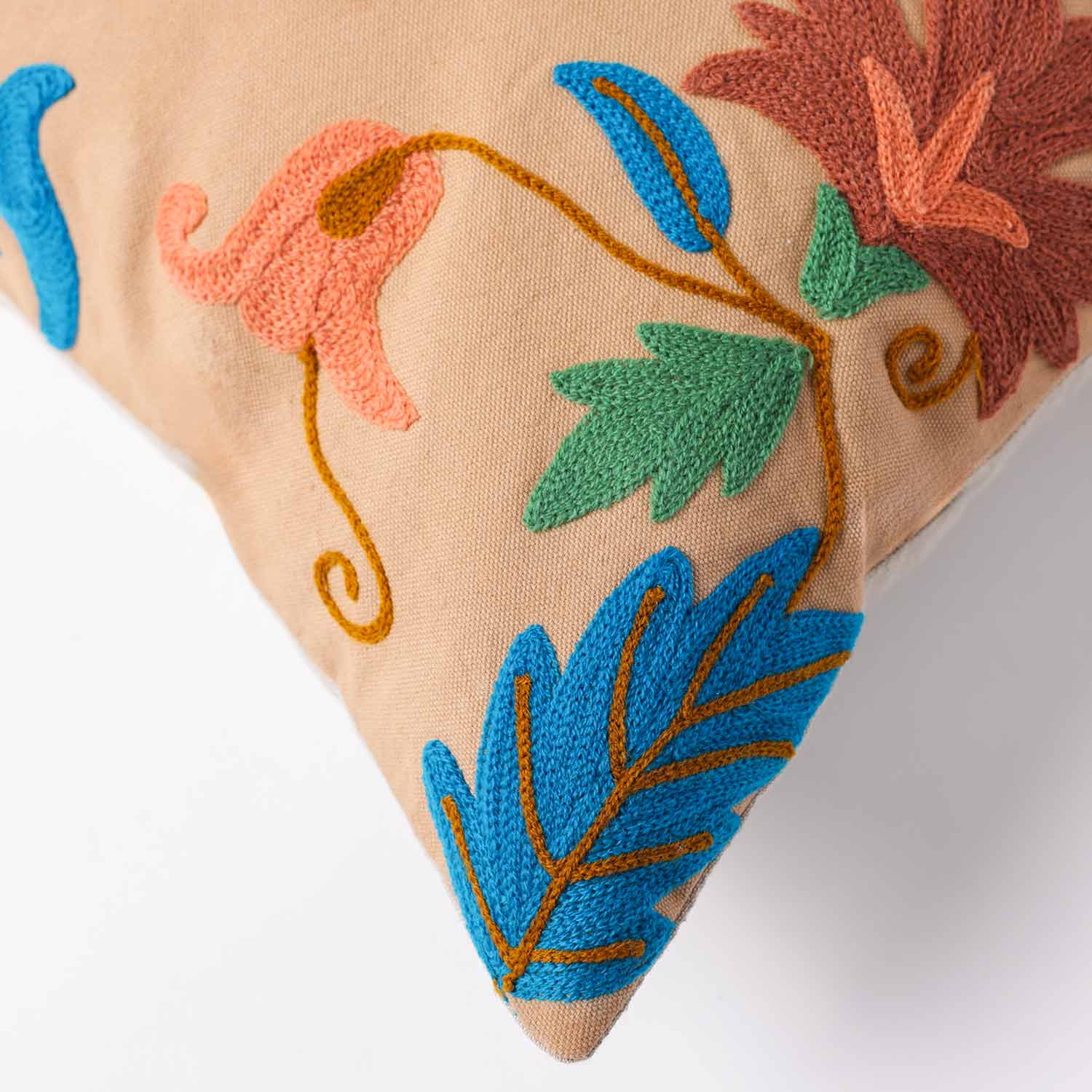 Roar Emroidered Cotton Duck Cushion Cover