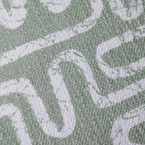 A-Maze Green digital printed cotton cushion cover by Obeetee - detail view
