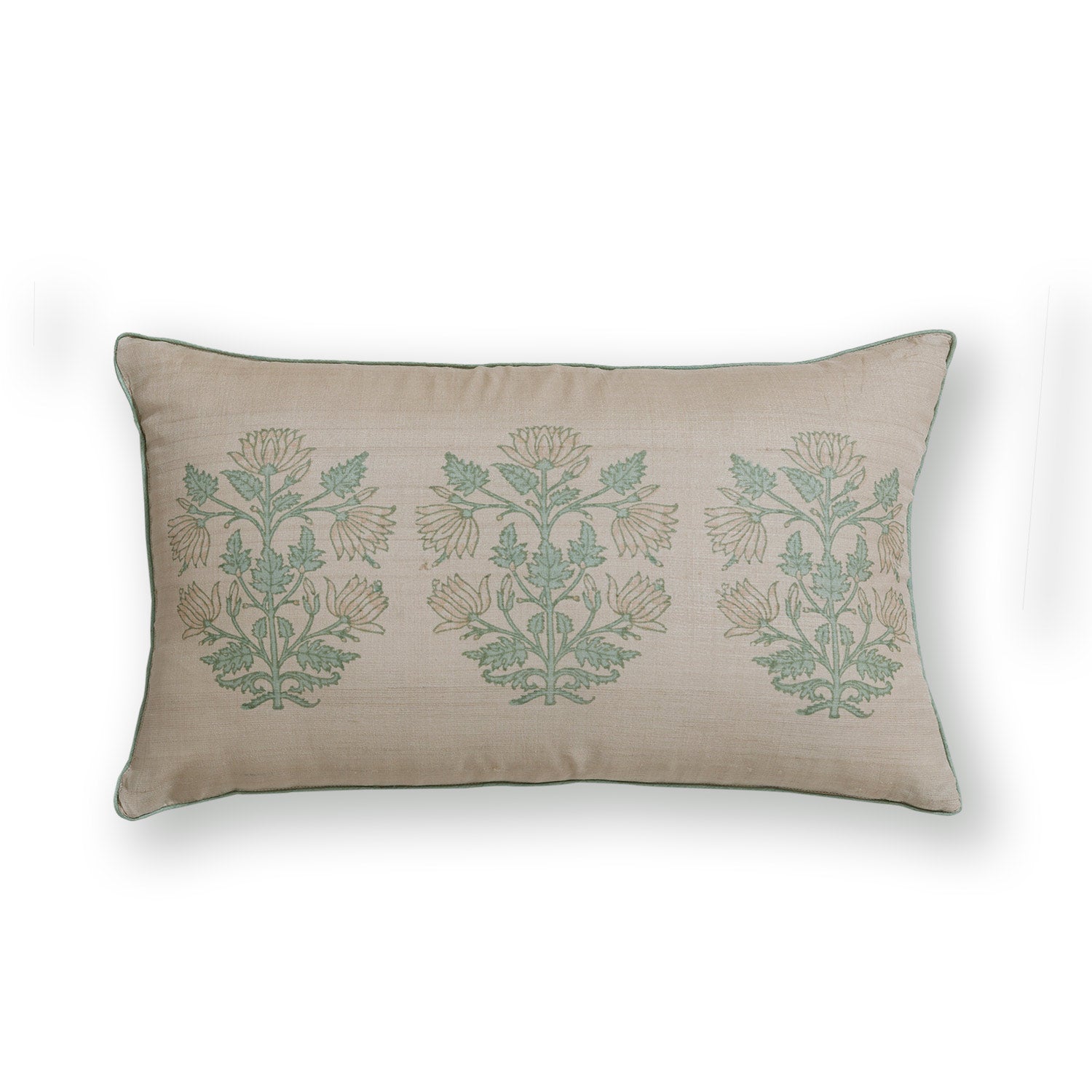 Tulua Silk block printed Cushion Cover