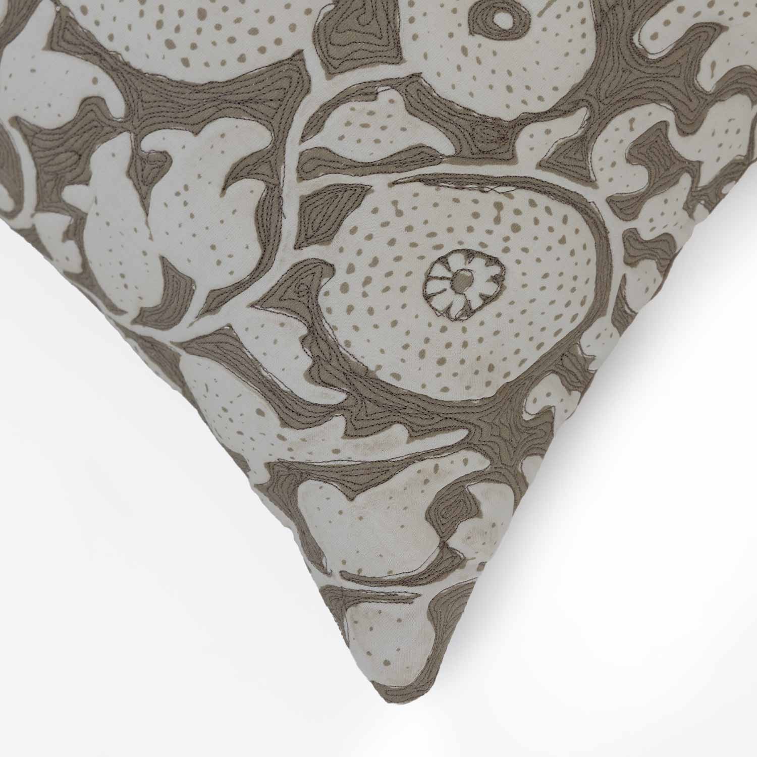 Cotton Handblock Printed And Quilted Florify Cushion Cover