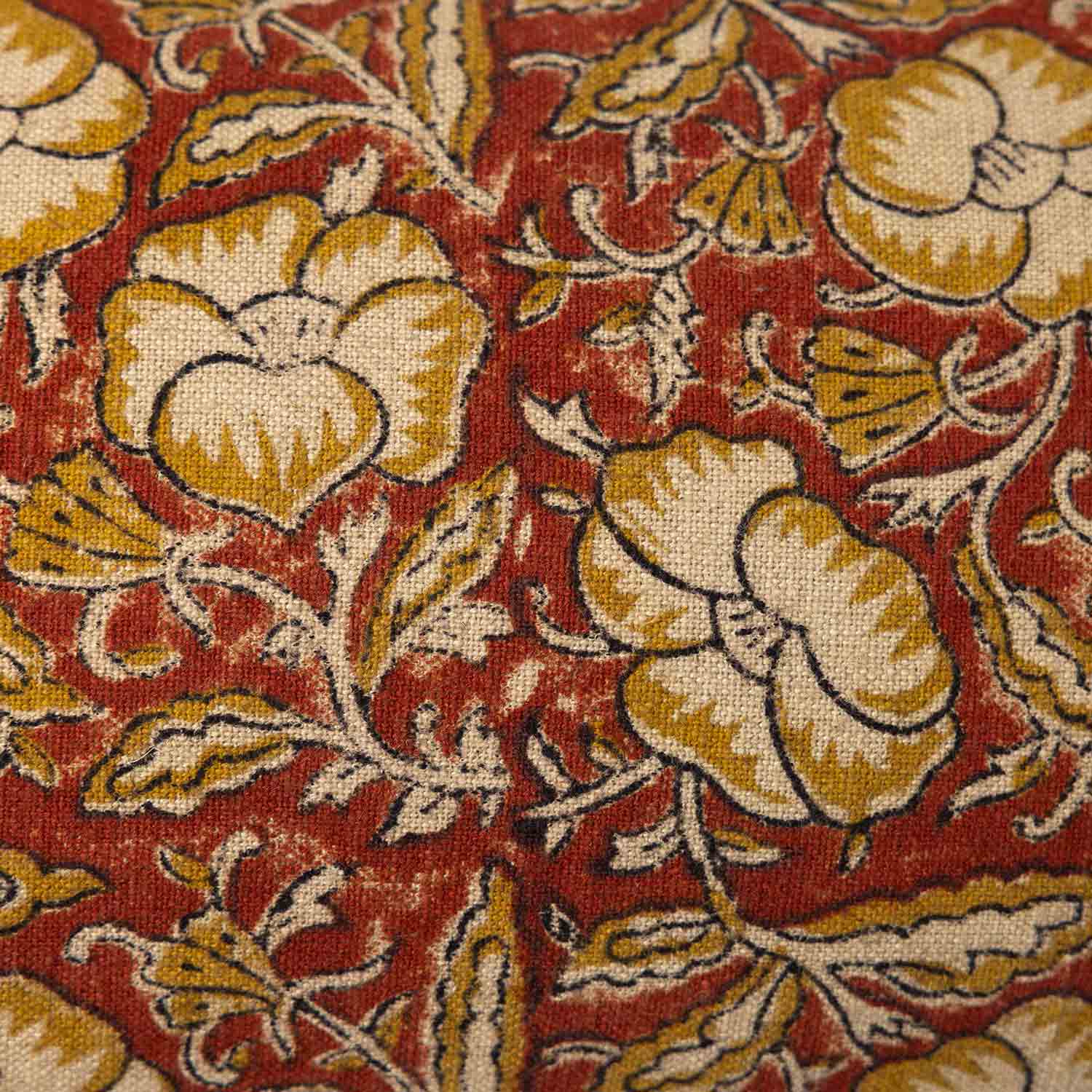 Rustic Bagru Block Printed Lumbar Cushion Cover