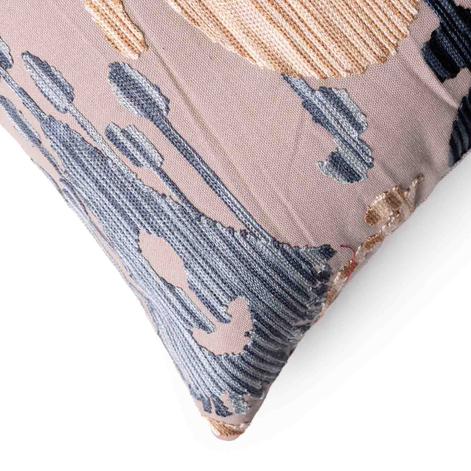 Mandira Ari Embroidered Cotton Lumbar Cushion Cover