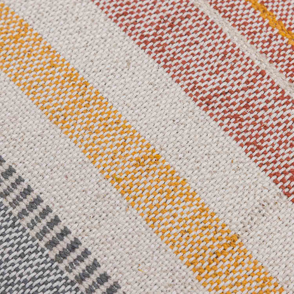 Nomadica woven stripes cotton chambray cushion cover by Obeetee - texture detail