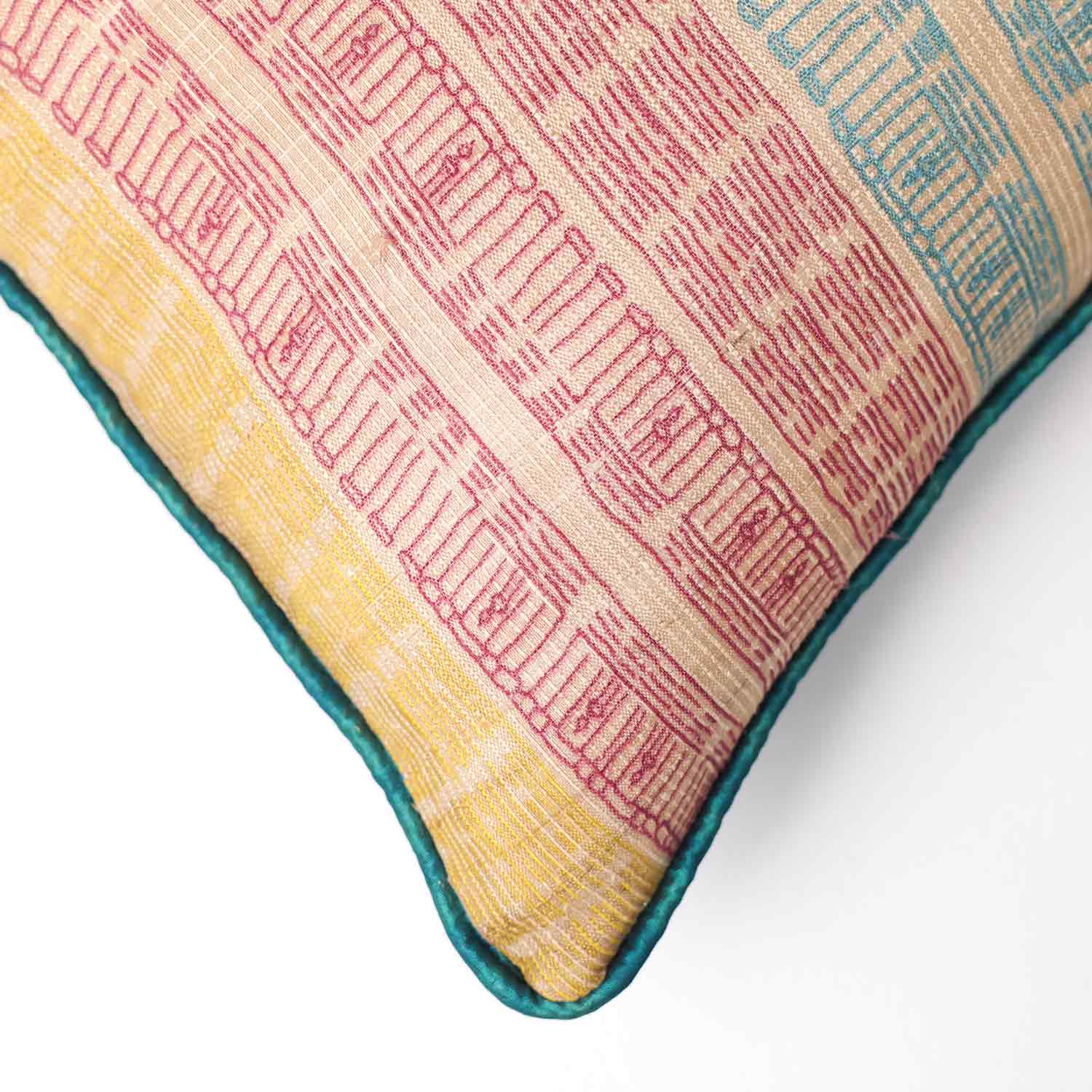 Fiortan Tassar Silk Digital Printed Cushion Cover By Mariella Ienna