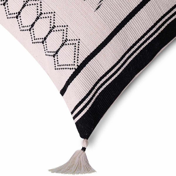 Sanis hand woven cotton cushion cover by Obeetee - angle view