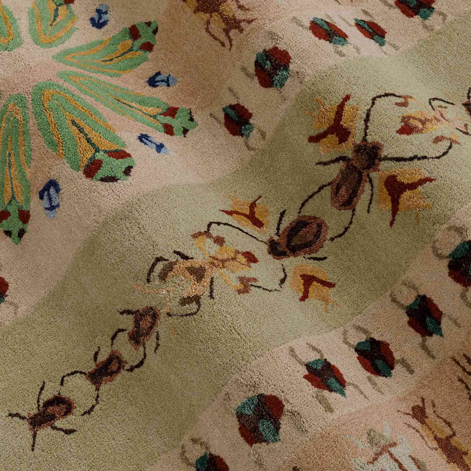 Rosette Mosaic Hand Tufted Woollen And Viscose Rug By Varun Rana