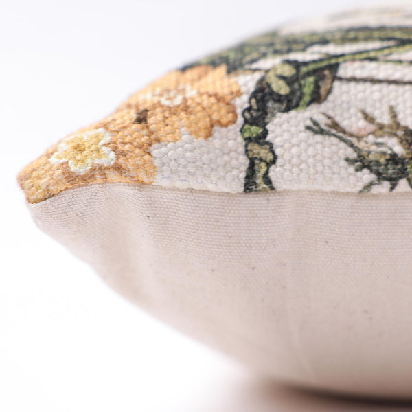 Garden Floral digital printed cotton cushion cover by Obeetee - detail view