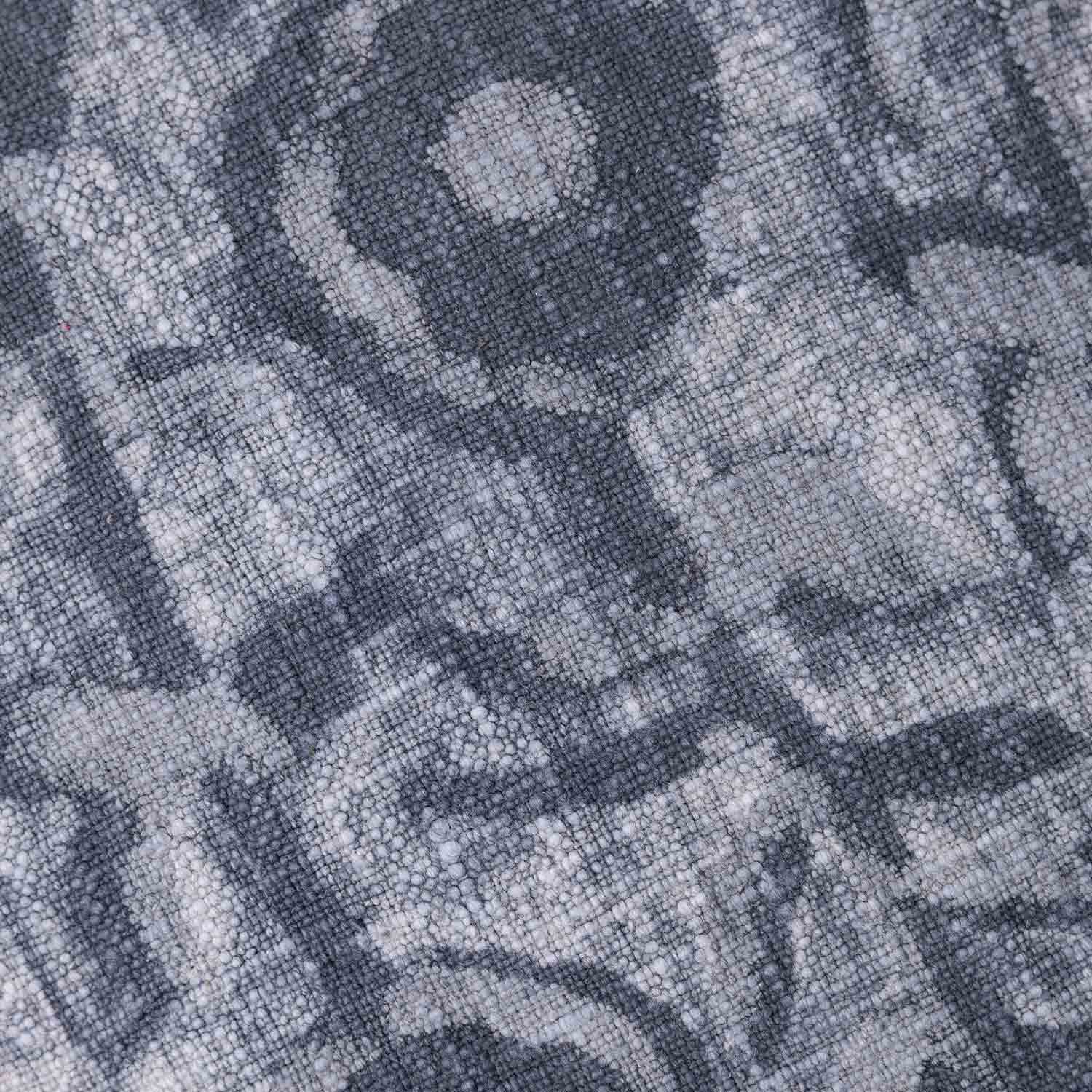 Indigo Blossom Dabu Block Printed Lumbar Cushion Cover with tassels