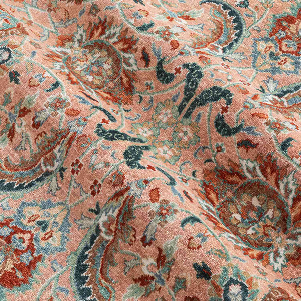 Uttran hand knotted woollen rug by Obeetee - angle view