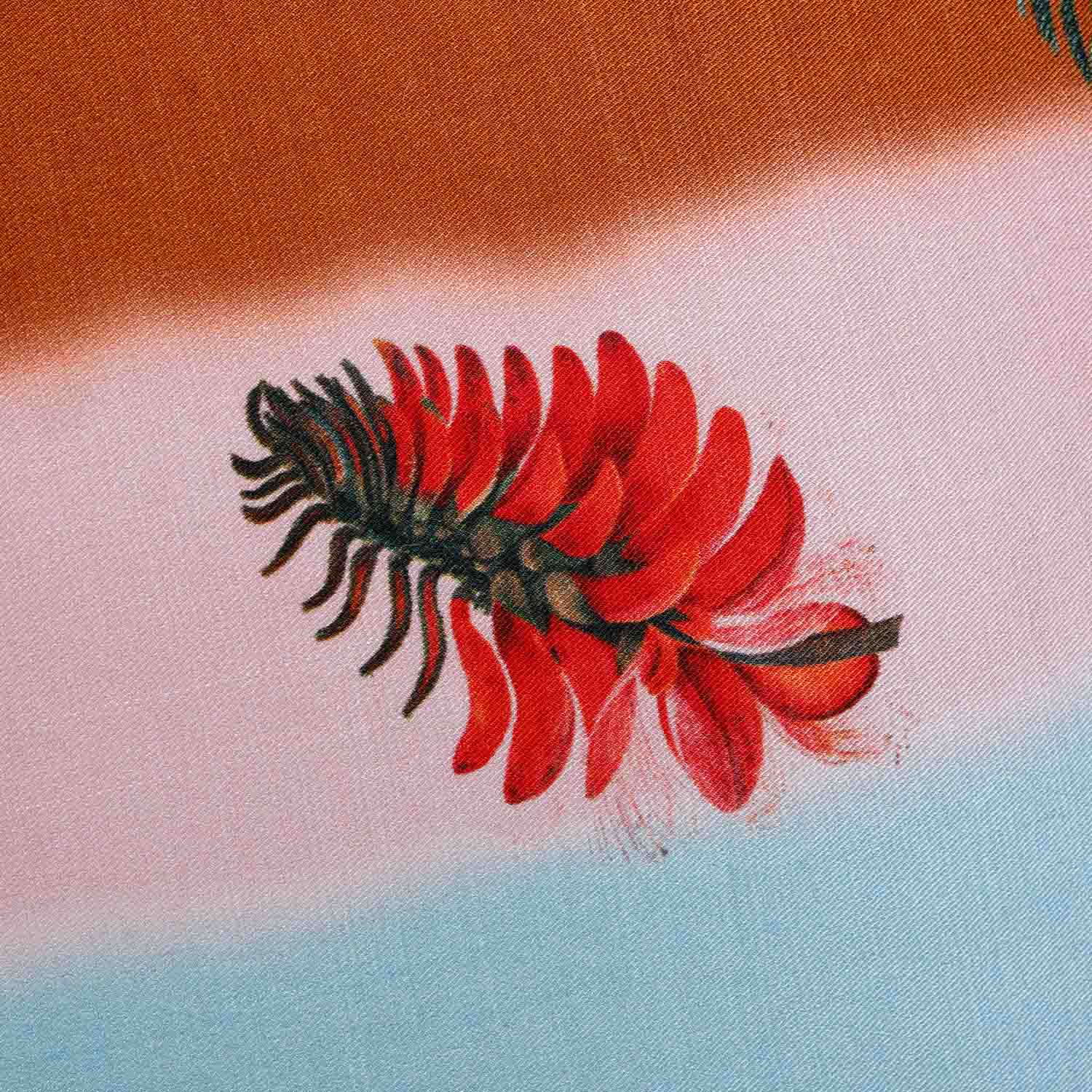 Full-Bloom Digital Printed Woollen And Silk Cushion By Mariella Ienna