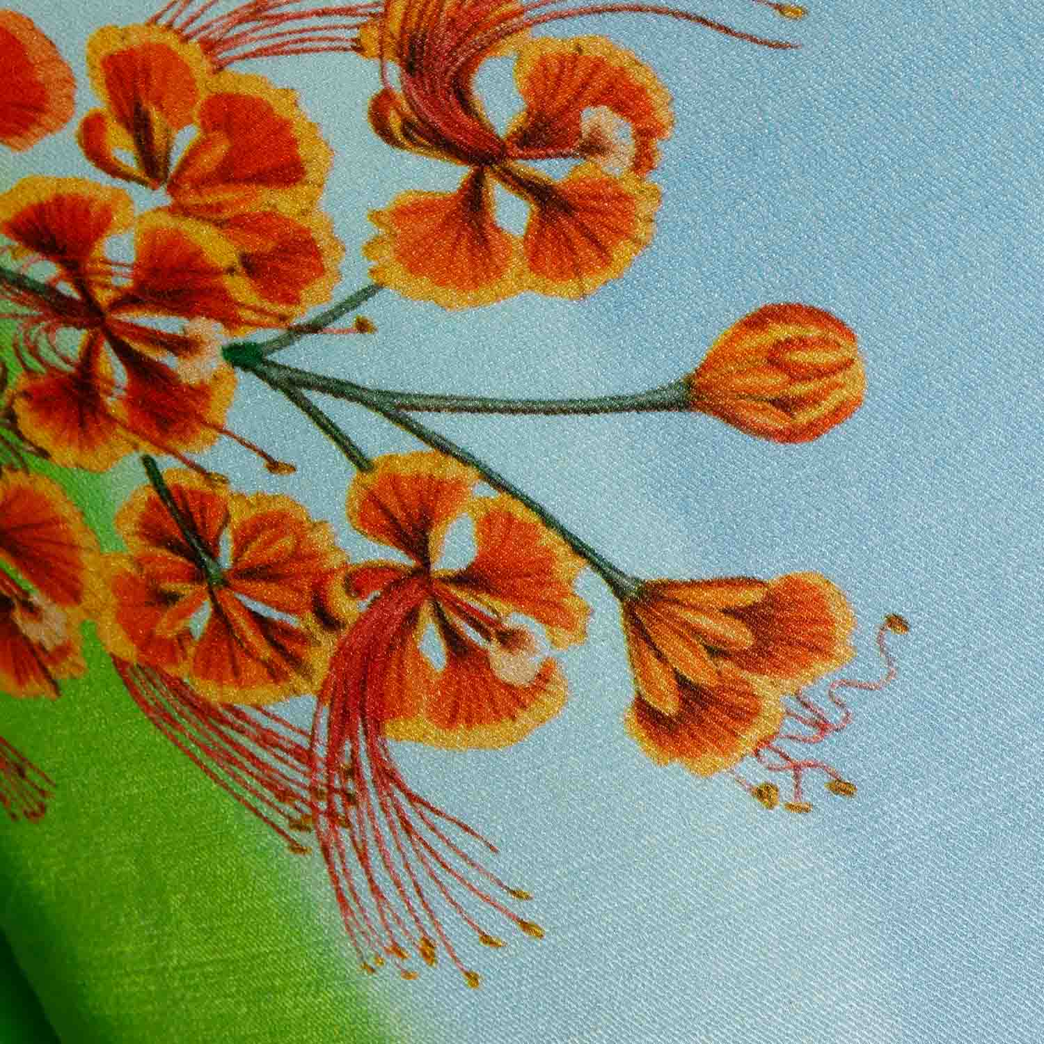 Full-Bloom Digital Printed Woollen And Silk Cushion By Mariella Ienna