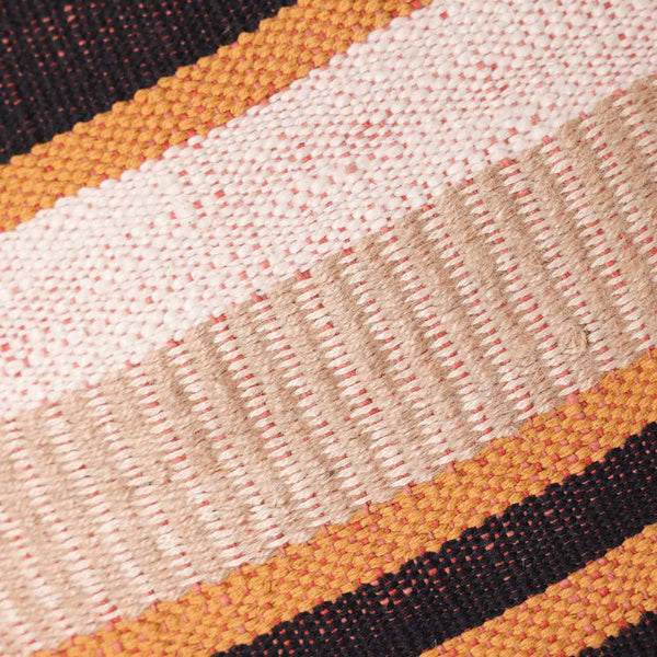 Honeybun hand woven striped cotton cushion cover by Obeetee - texture detail