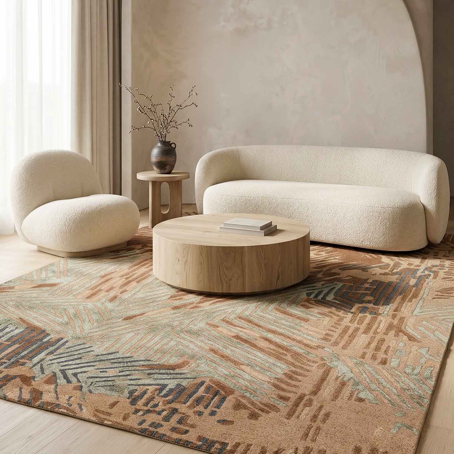 Chestnut Hand Tufted Wool And Viscose Rug