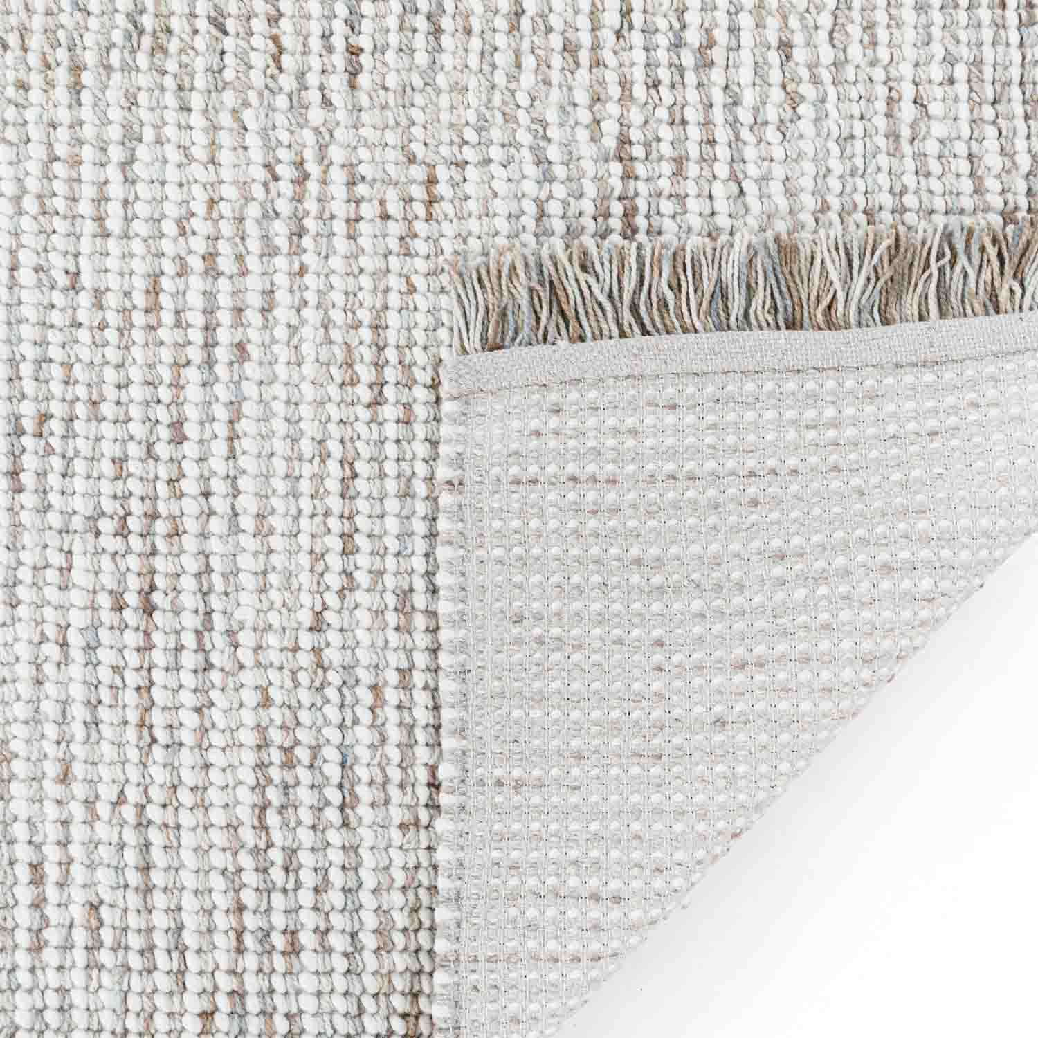 Self Textured Flat Weave Wool And Jute Dhurrie