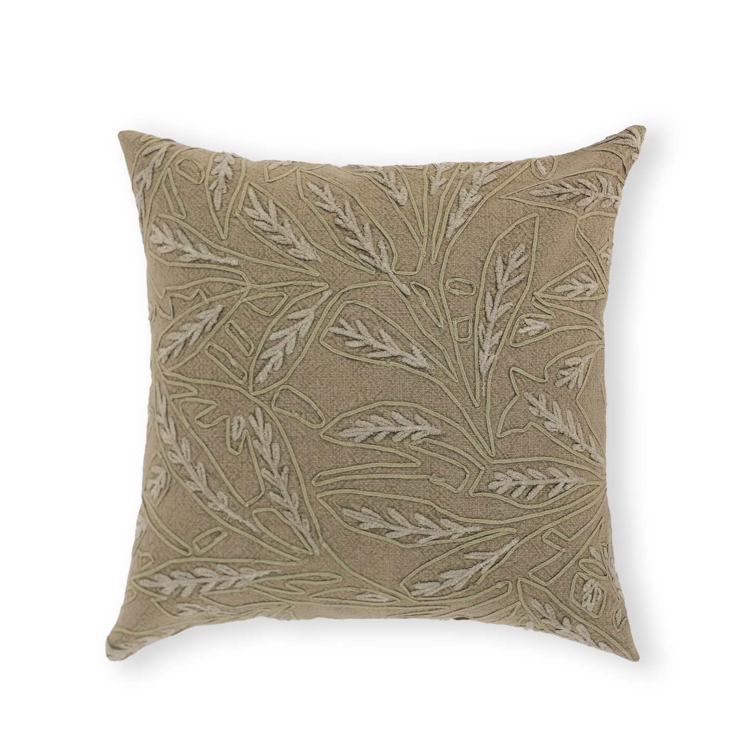 Cotton Hand Embroidered Fawn Cushion Cover