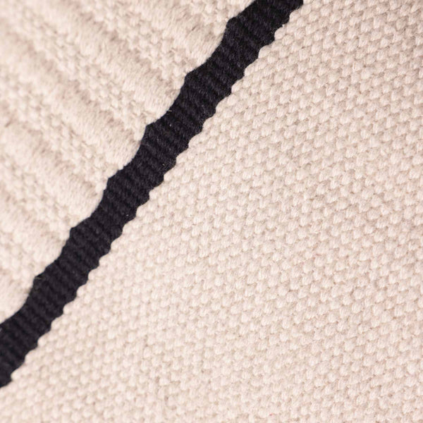 Striplaid Monochrome hand woven cotton cushion cover by Obeetee - texture detail