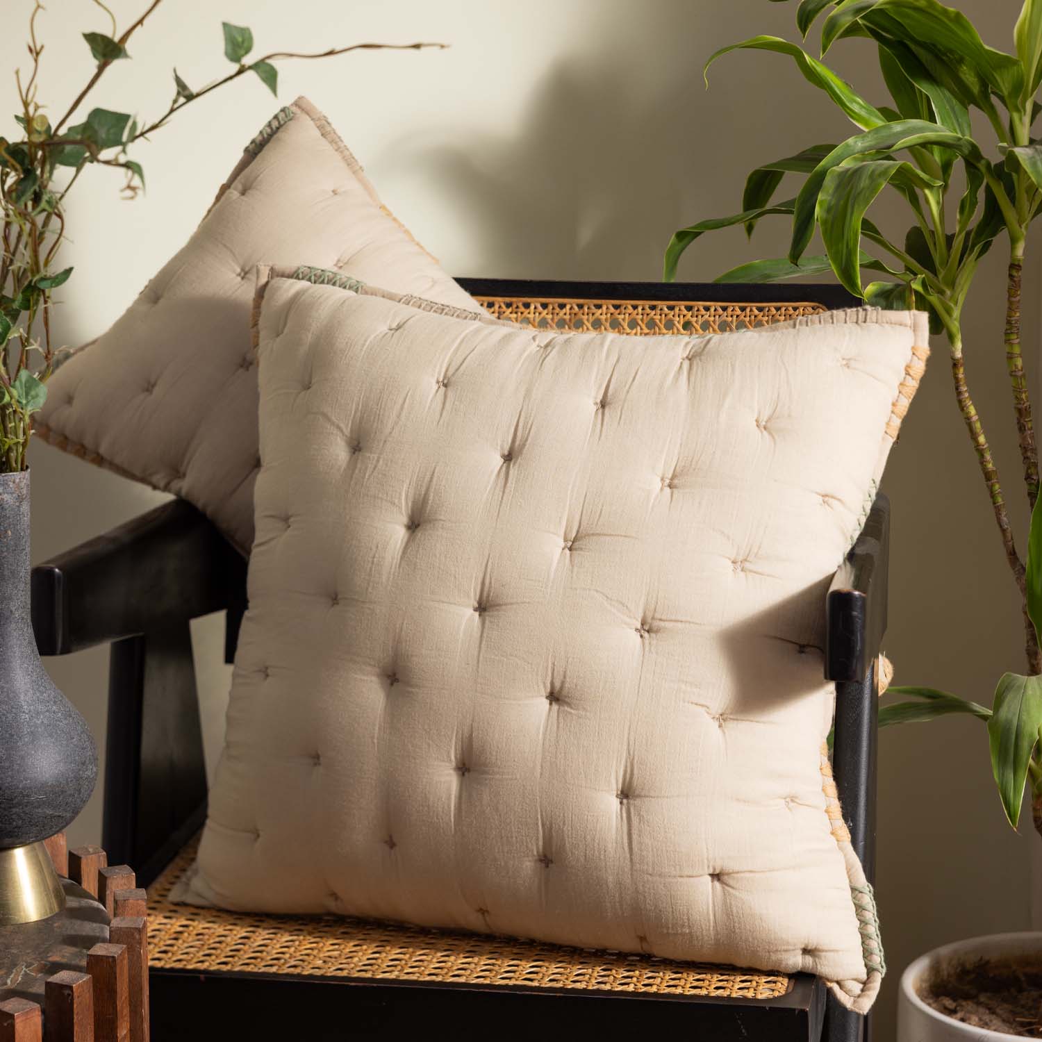 Cotton Hand Embroidered Aeris Cushion Cover