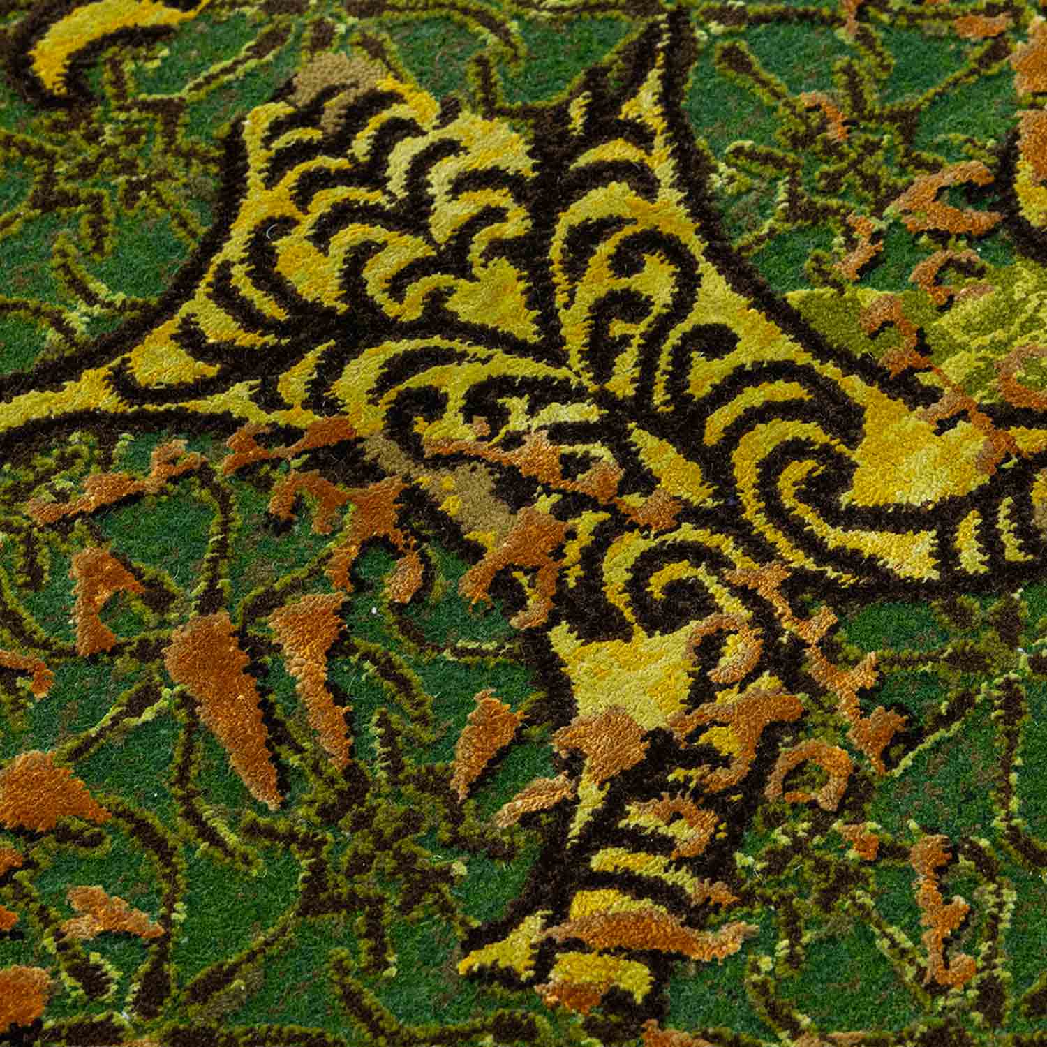 Citrine lattice Hand Knotted Woollen And Viscose Runner Rug