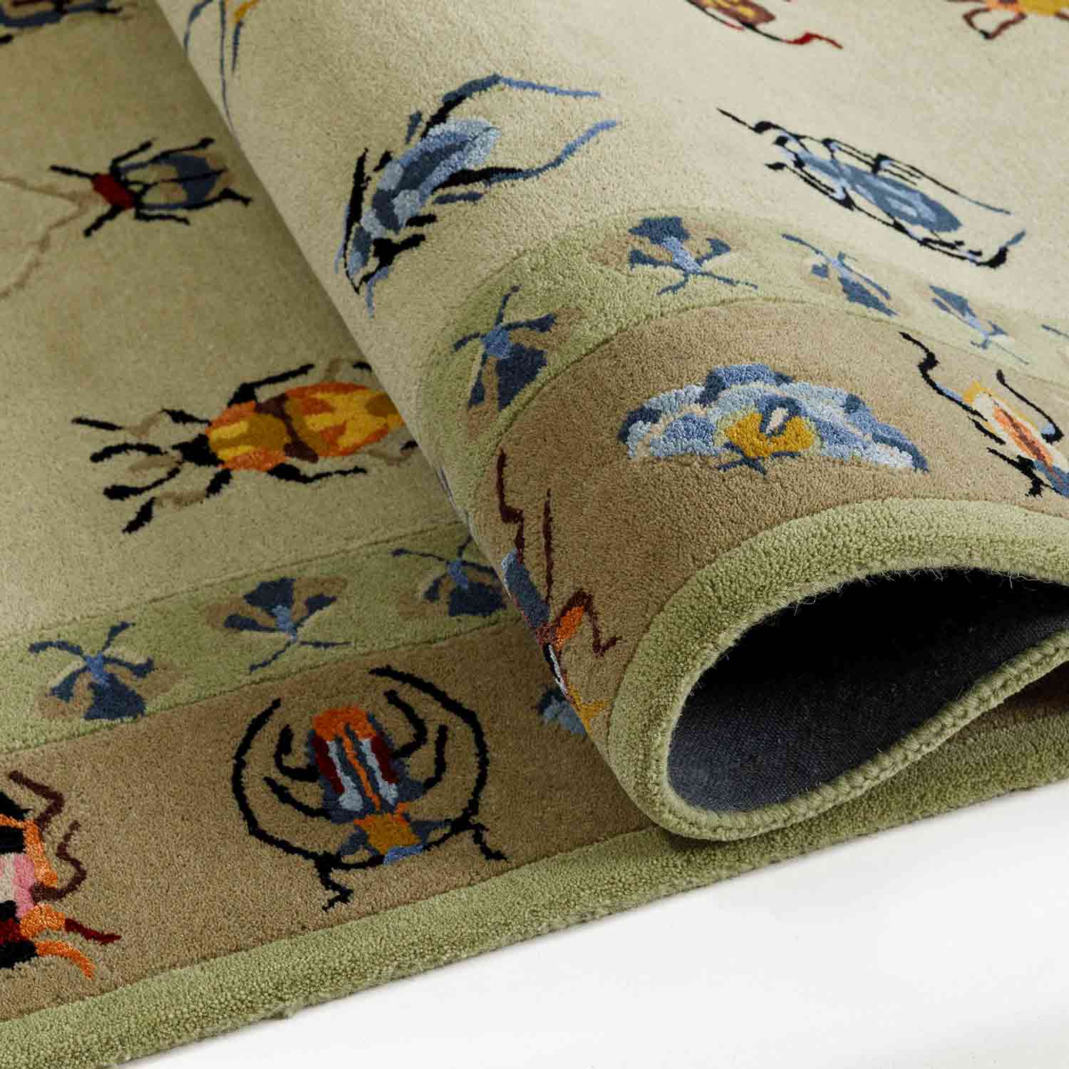 Vitrine Jade Hand Tufted Woollen And Viscose Rug By Varun Rana