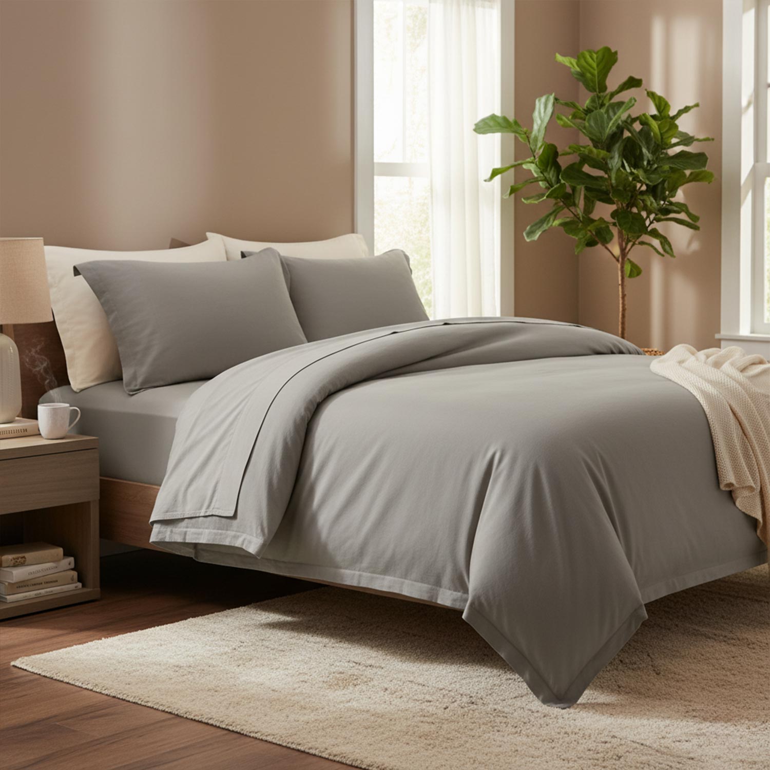 Sky Linen Duver Cover Set