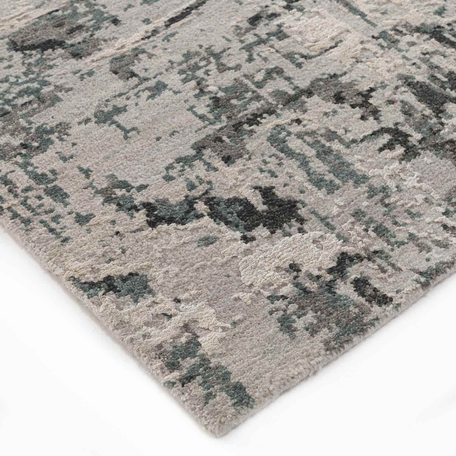 Chalk Carve Hand Knotted Woollen And Silk Rug