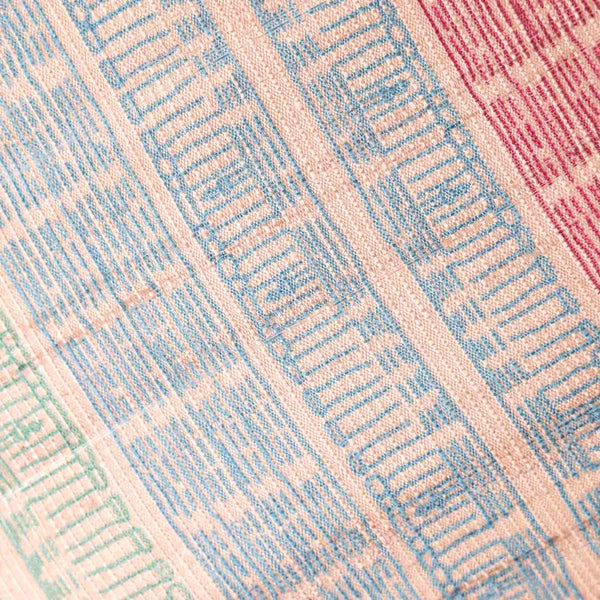 Fiortan Tassar silk digital printed cushion cover by Mariella Ienna for Obeetee - texture detail