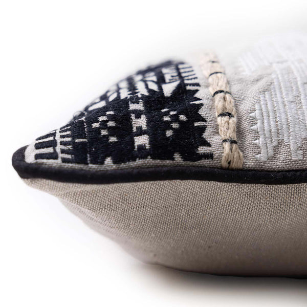 Amaroni embroidered Resa cotton cushion cover by Obeetee - detail view