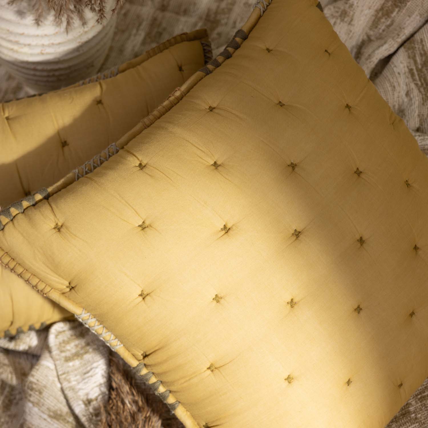 Cotton Voile Embroidered Valkarie Cushion Cover