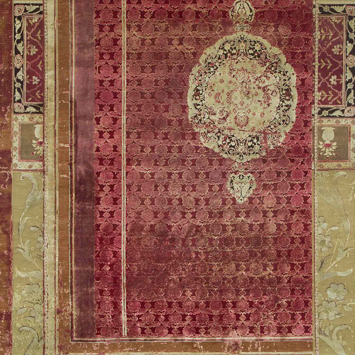 Brocaade Garden Hand Knotted Woollen, Viscose And Silk Rug