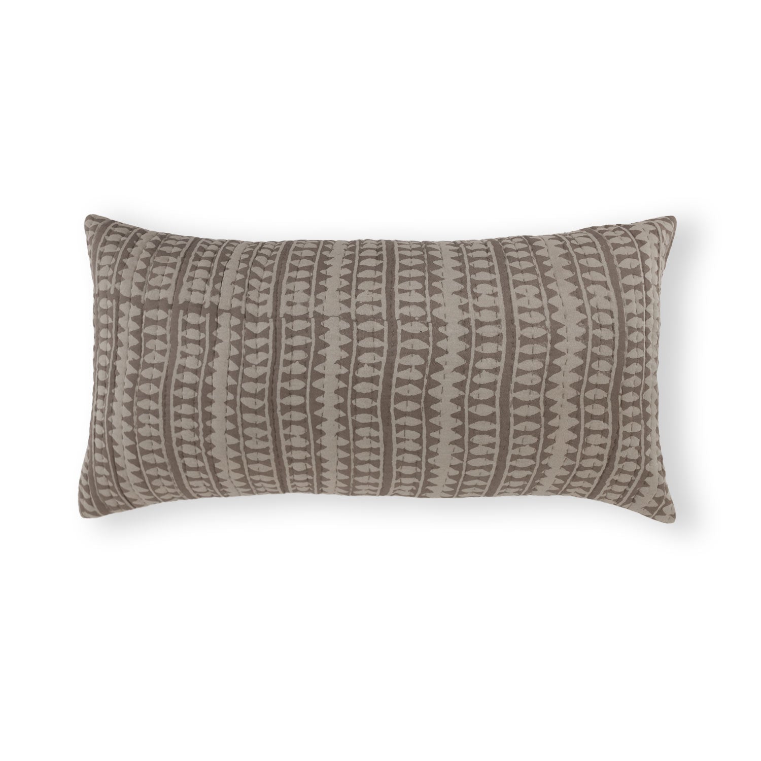 Cotton Dabu printed and quilted Ruva Lumbar Cushion Cover