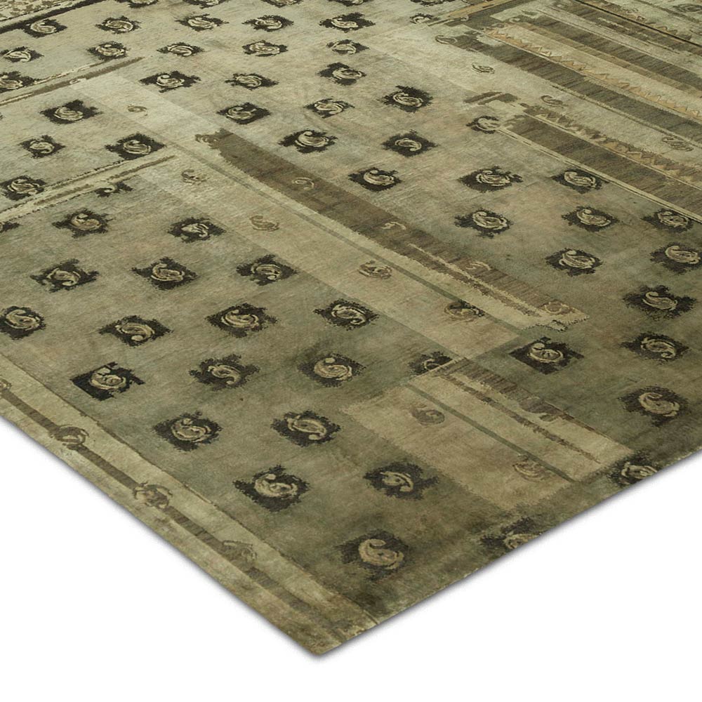 Auric Hand Knotted Woollen And Silk Rug by Abraham & Thakore
